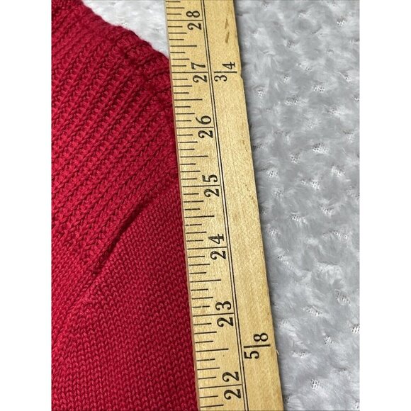 LRL Lauren Ralph Women Red Military Gold Buttons Sweater M Classic Lux - Picture 8 of 13